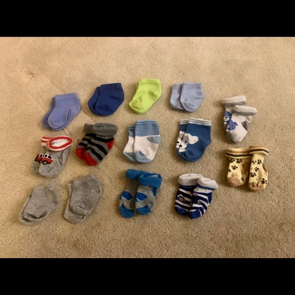 0-6 Month Boys Socks - 14 Pairs